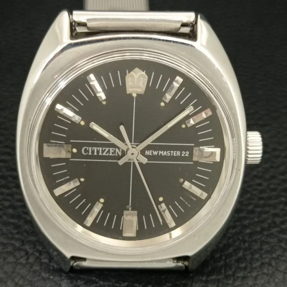 Vintage 1984 Citizen Manual Wound Mens Silver Watch & Silver accents
